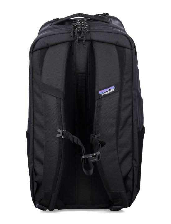 Structured Black Backpack With Webbing Loops And Padded Straps