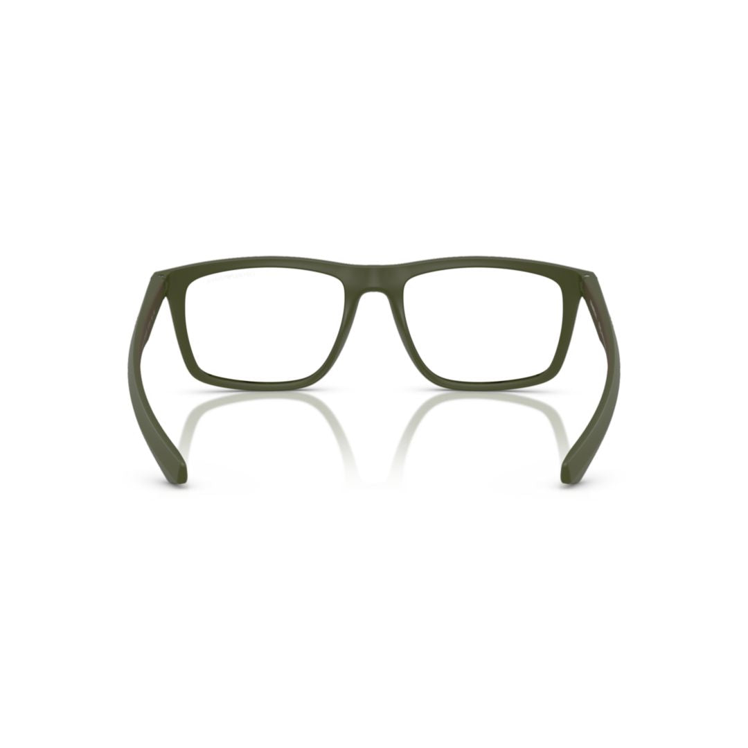 0ea4235 Matte Olive Green Rectangular Eyeglasses with Detachable Clip-on Lens