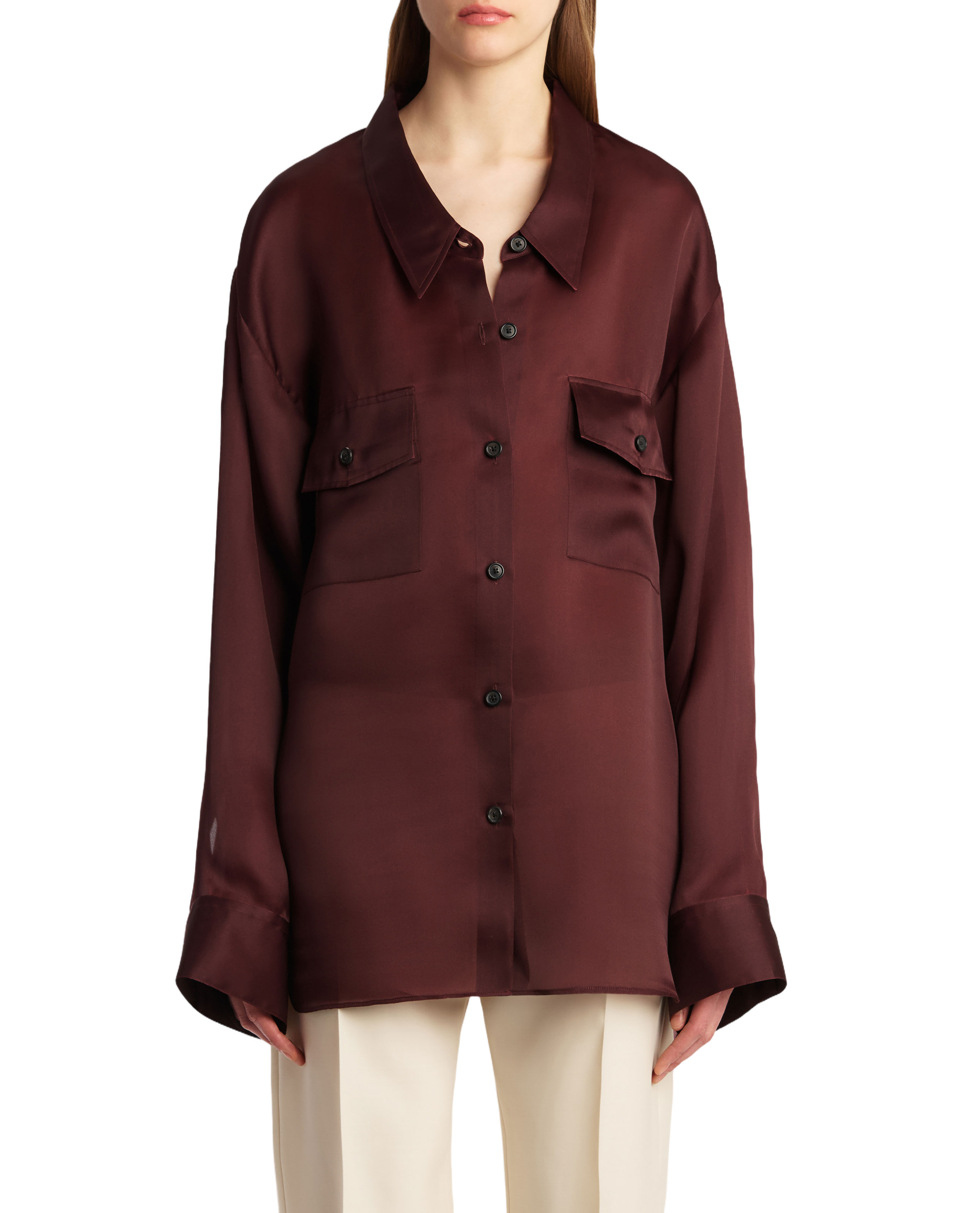 Front Button Closure Long Sleeve Shirt
