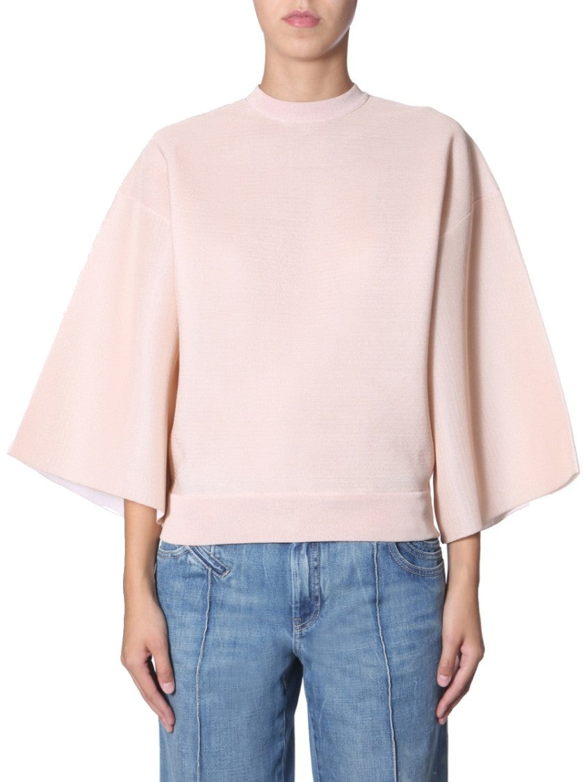 Puffed Sleeve Top With Round Neckline