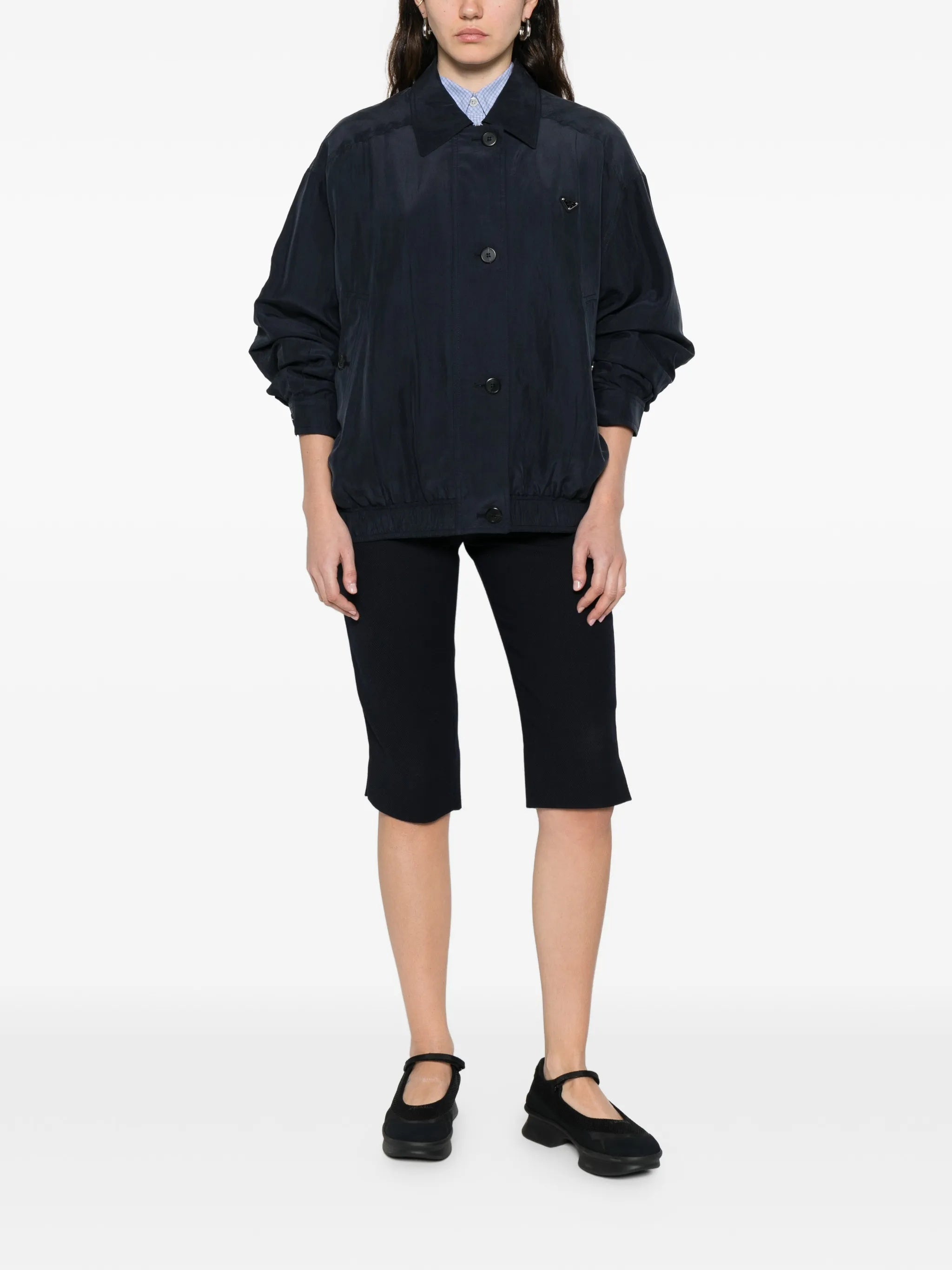 Seta Lavata Button-Up Minimalist Jacket