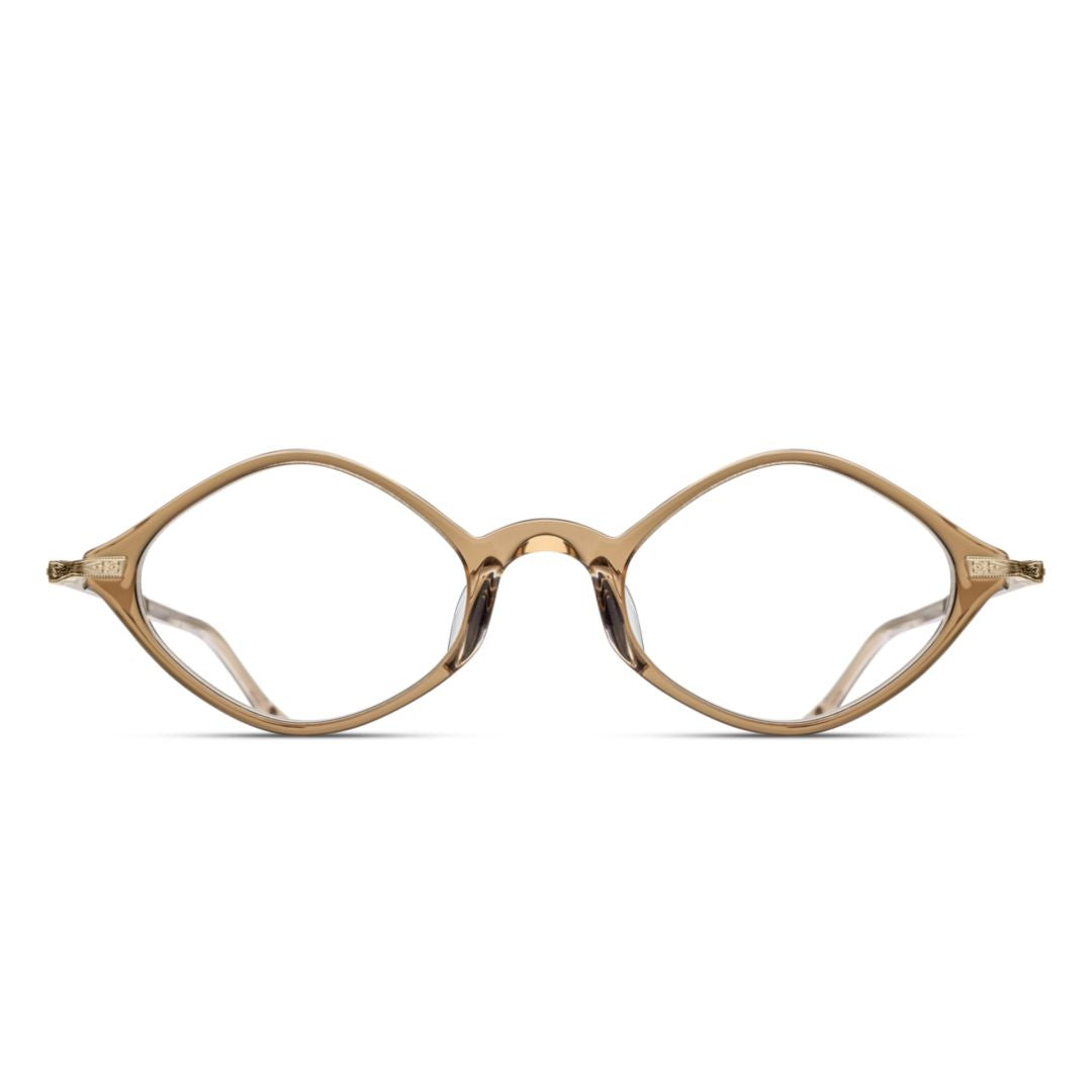 M2066.Rx Translucent Beige Acetate Eyeglasses with Metallic Temples