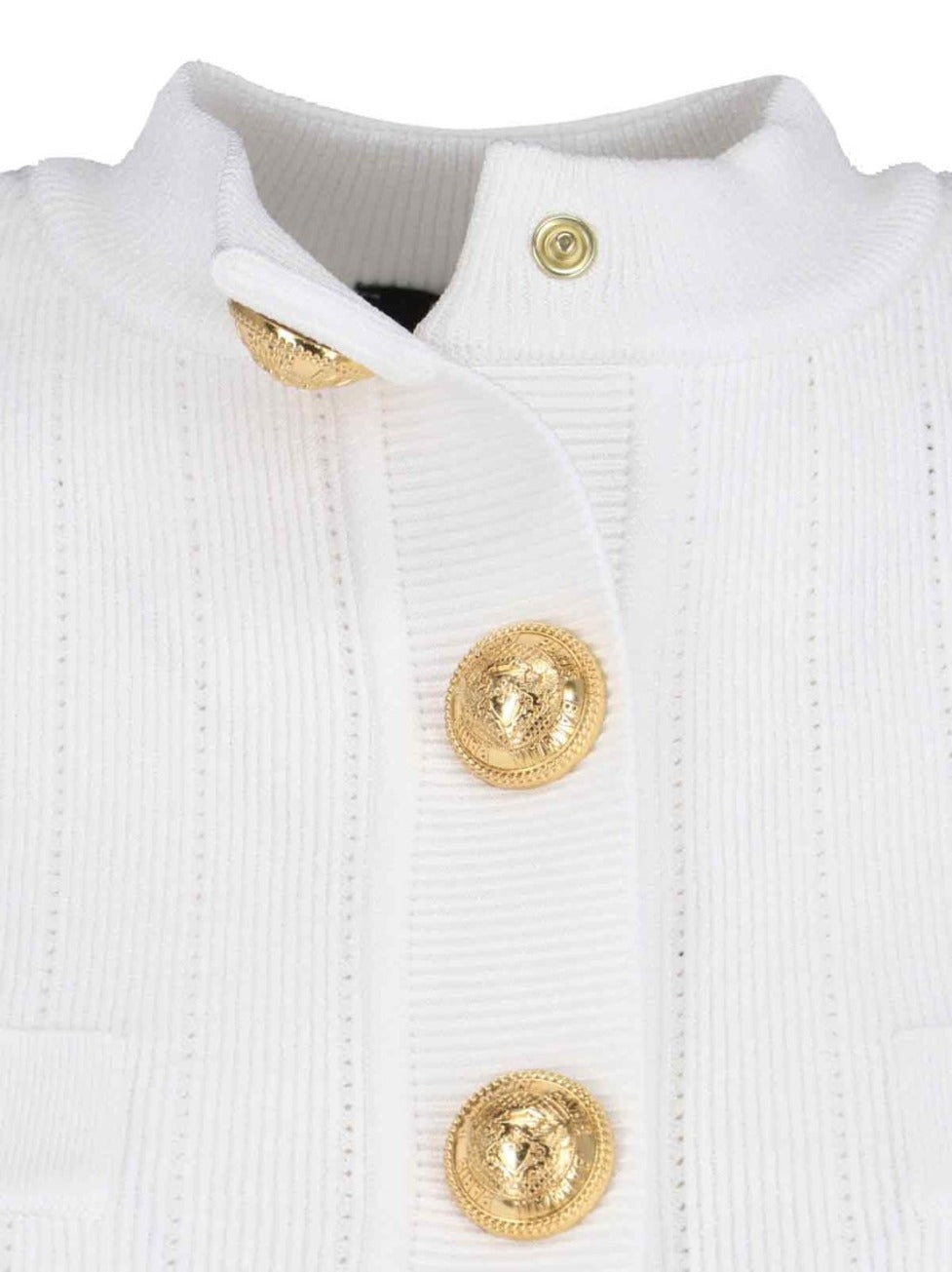 Decorative Button' Cardigan – White