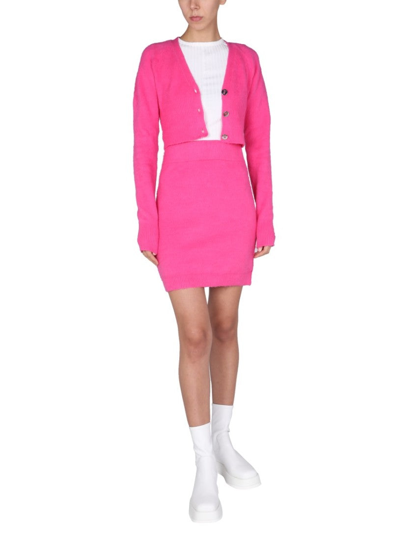 Pink Mini Skirt With Elastic Waistband