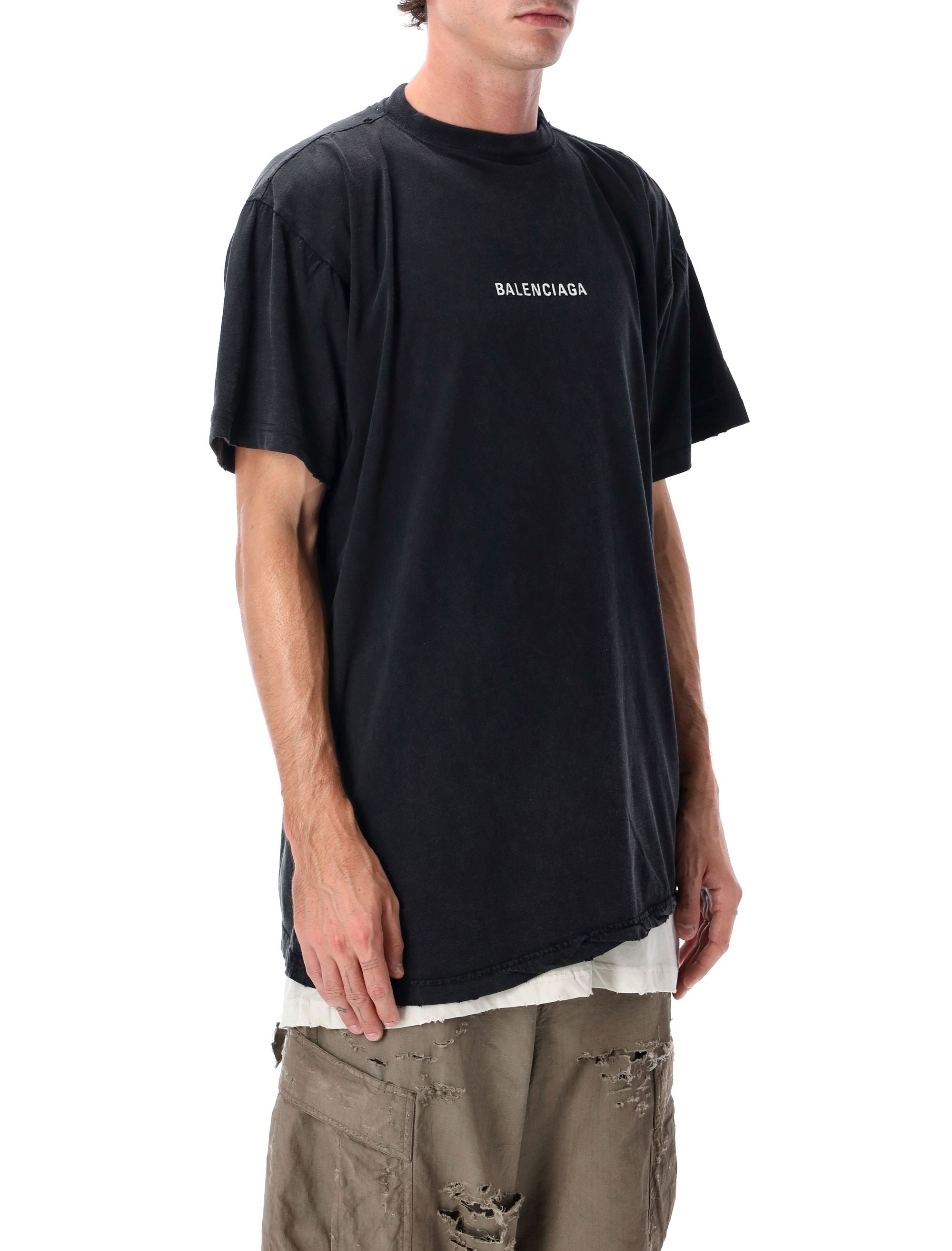 Back Double Black Faded Dry Jersey T-Shirt