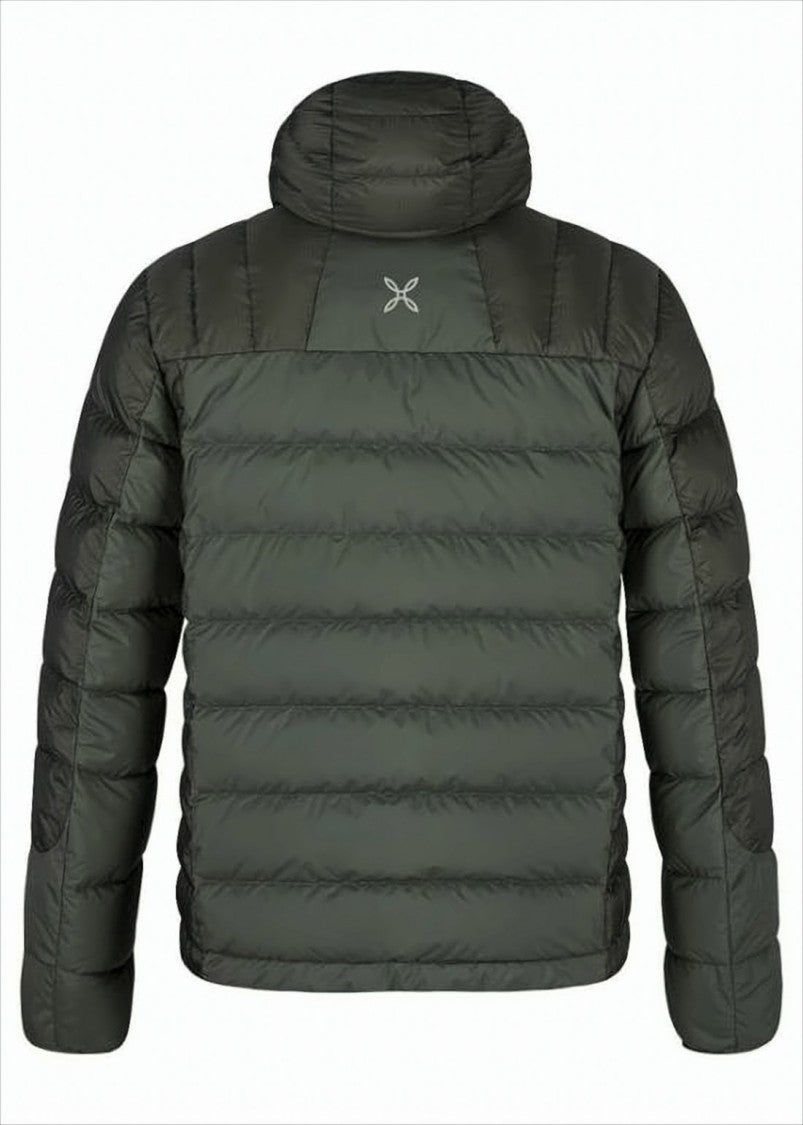 Quilted Nylon Down Jacket With Hood And Contrast Lining
