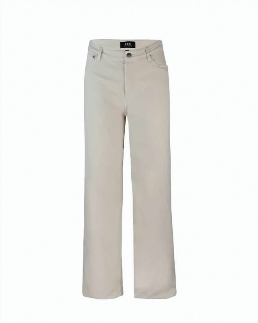 High-Waisted Straight-Leg Denim Pants