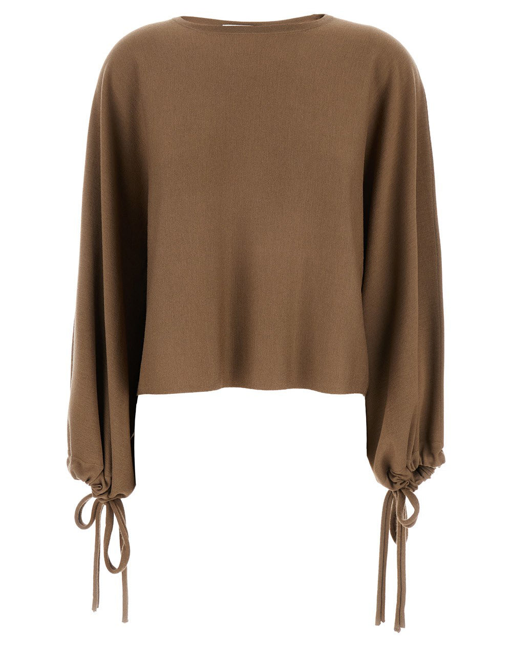 Relaxed-Fit Fine Wool Sweater with Adjustable Ties
