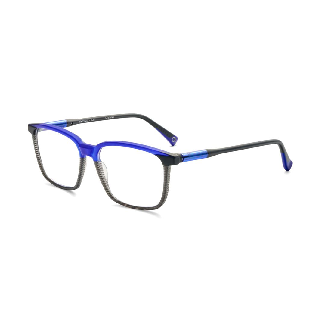 White Oak Rectangular Eyeglass Frames in Vibrant Blue