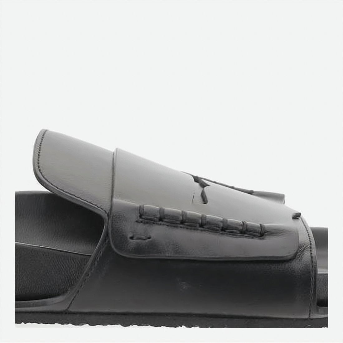 Minimalist Black Slip-On Mules With Contoured Footbed