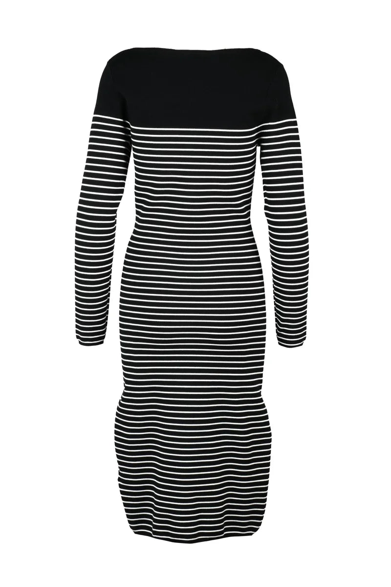Flipper Knit Dress - Black/White