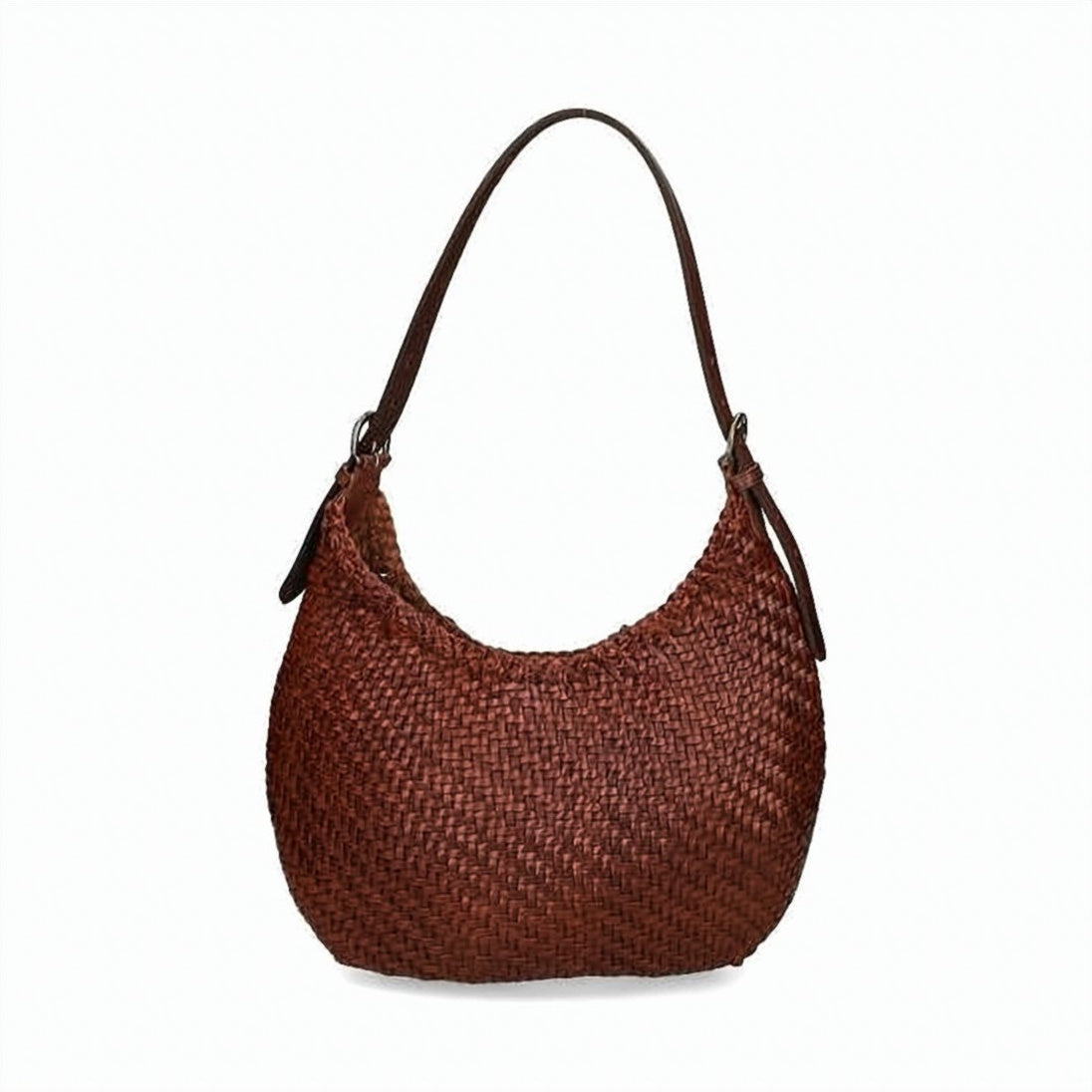 Woven Buffalo Leather Shoulder Bag