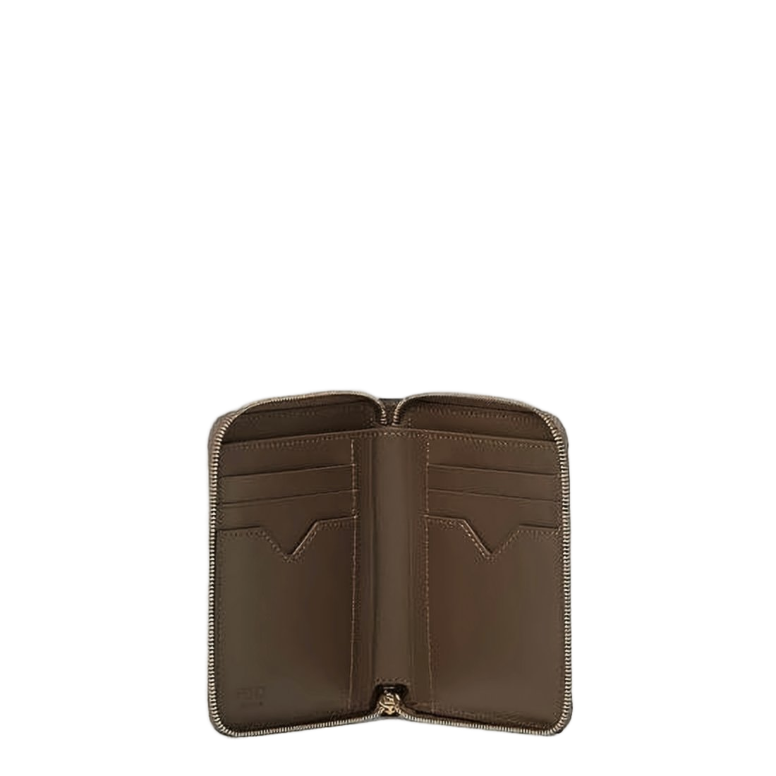 Compact Zip-Around Wallet with Embossed Monogram Design