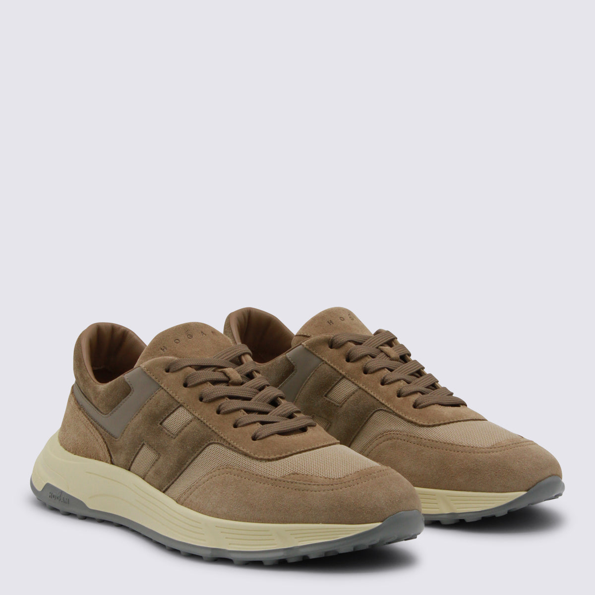 Beige Leather Sneakers