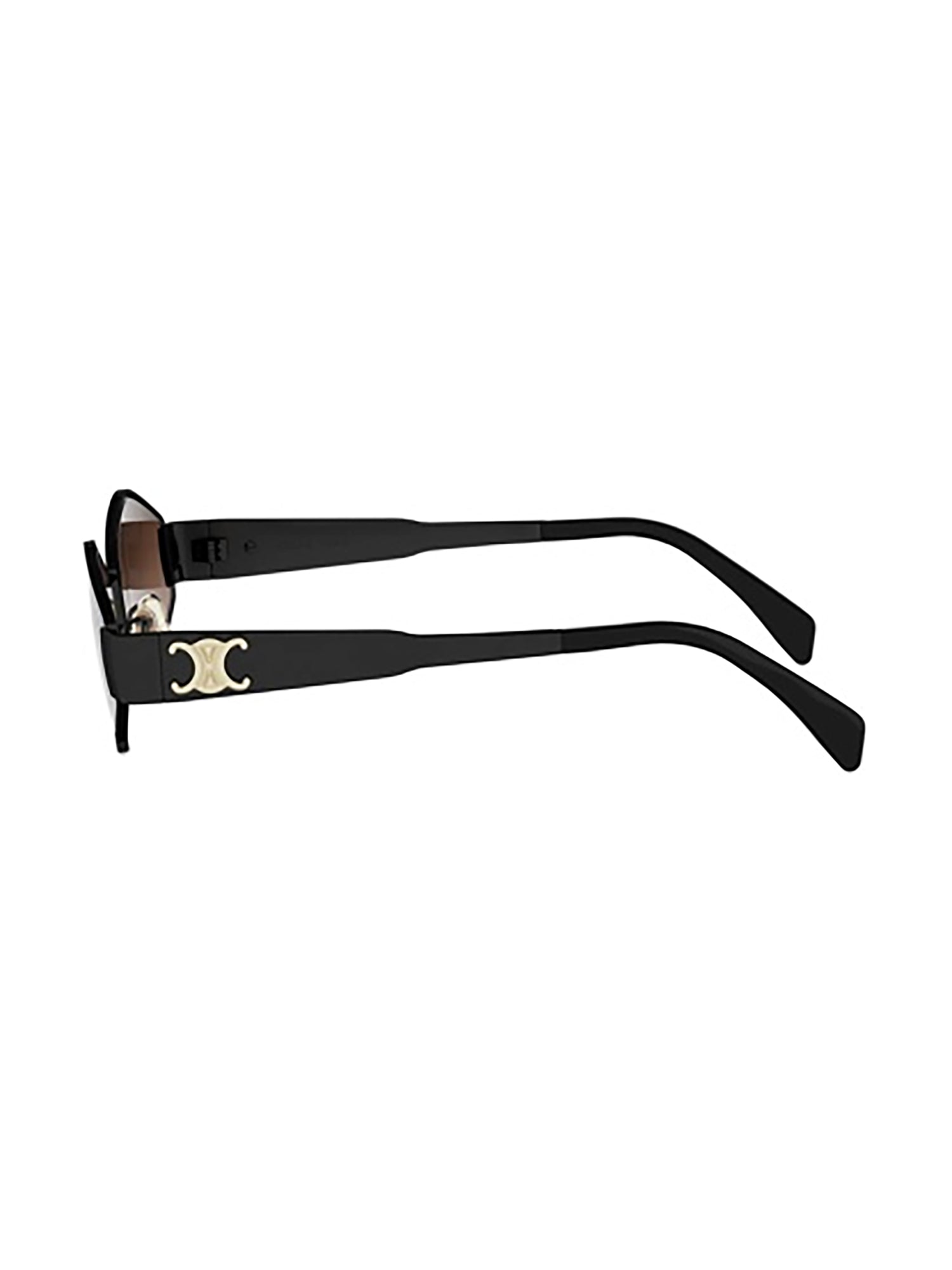 Geometric Gradient-Tinted Black Metal Sunglasses