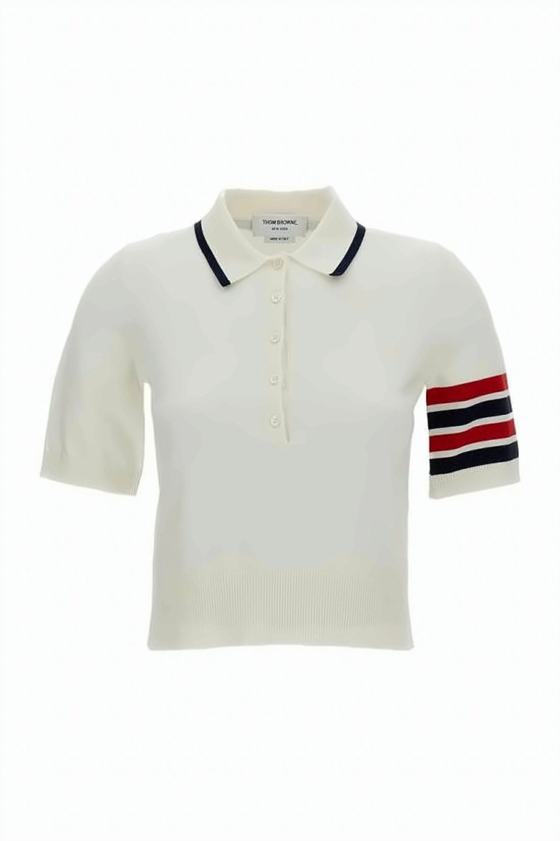 Cropped Polo Shirt with Contrasting Trim