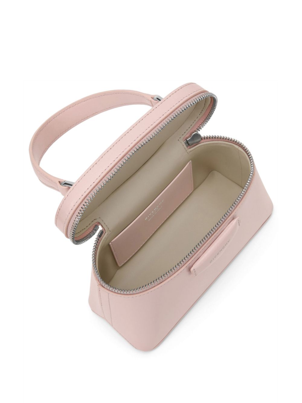 Baby Pink Pentagonal Patch Leather Bag