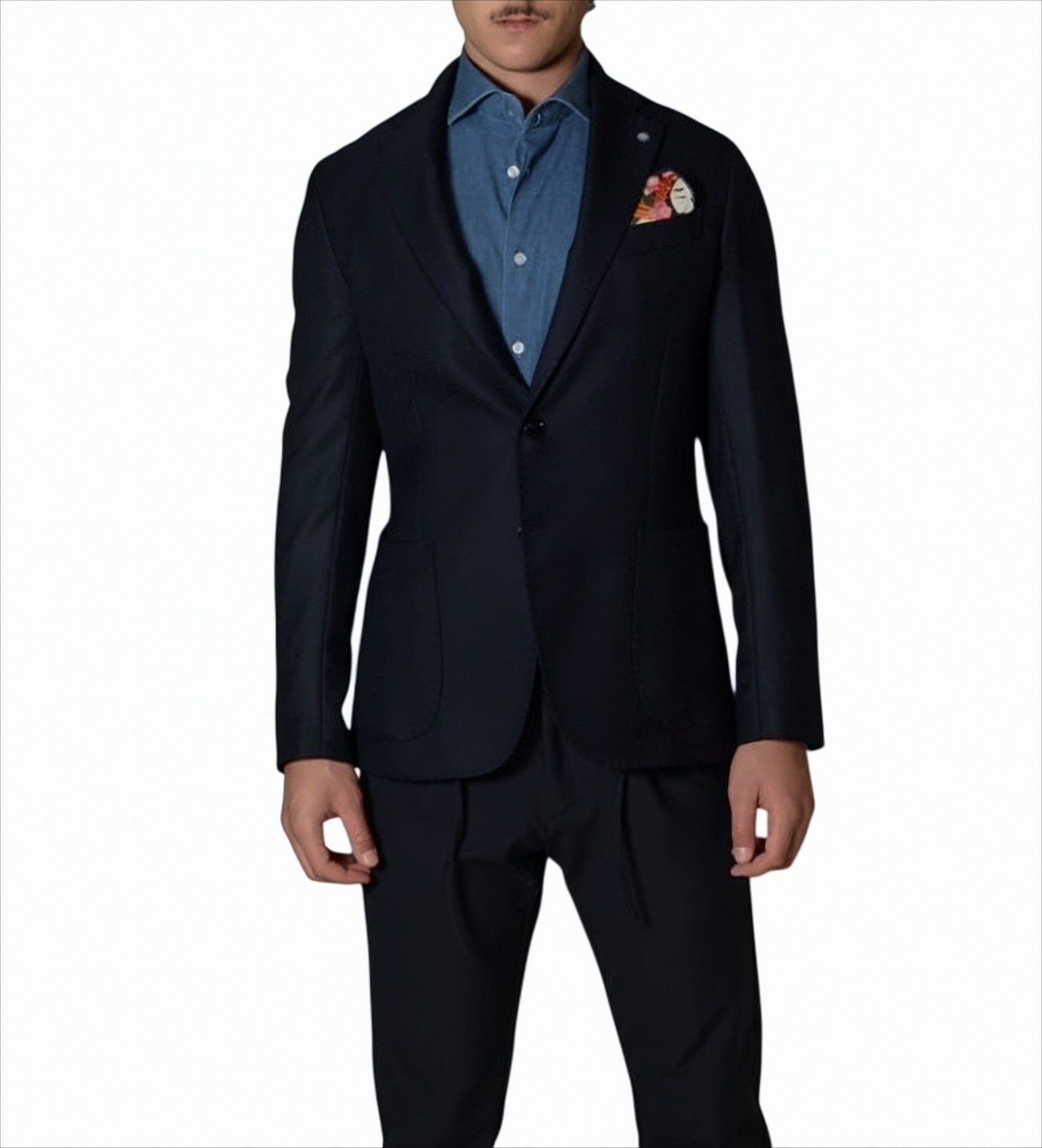 Tailored Blue Single-Breasted Jacket