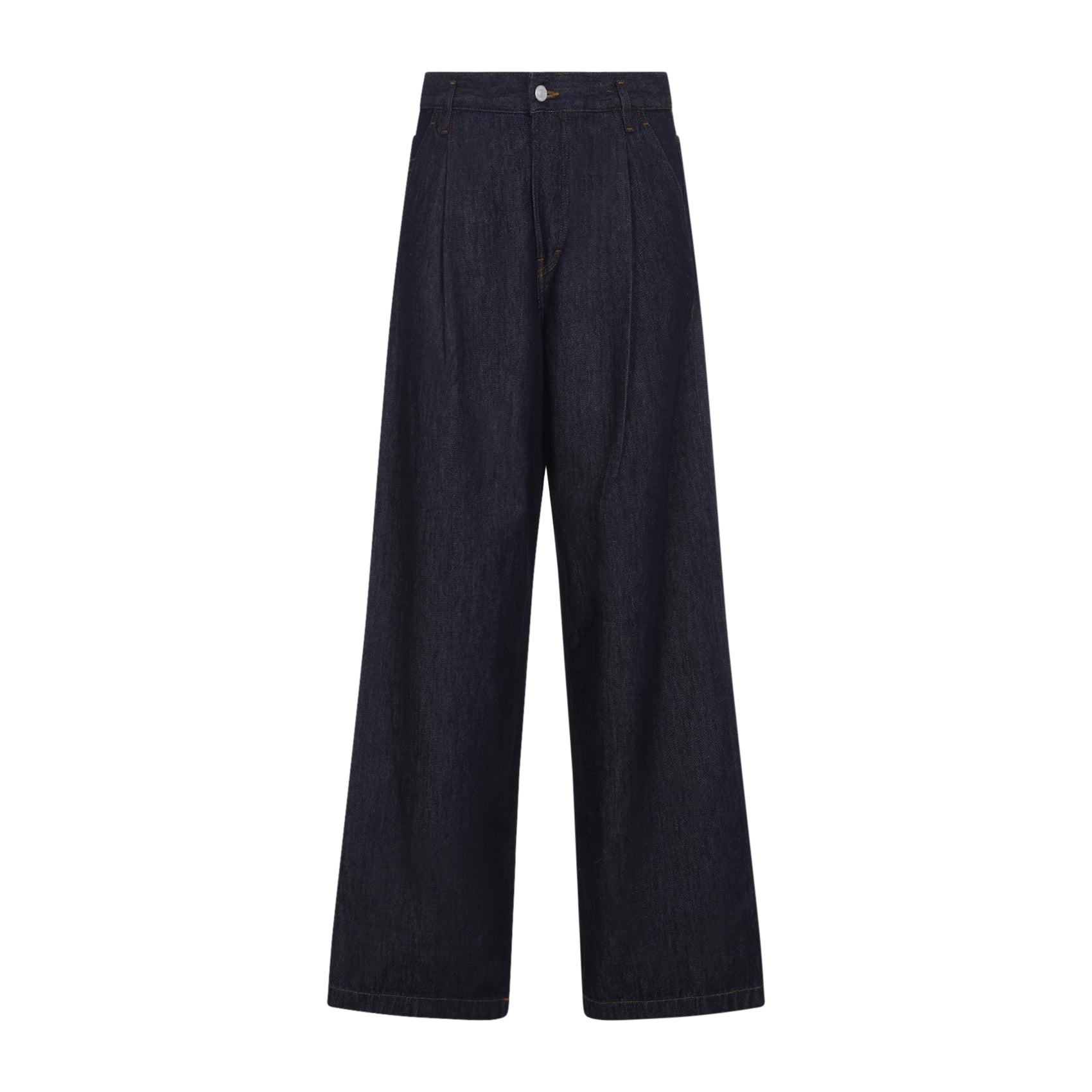 Wide-Leg High-Waist Black Jeans with Classic Five-Pocket Design