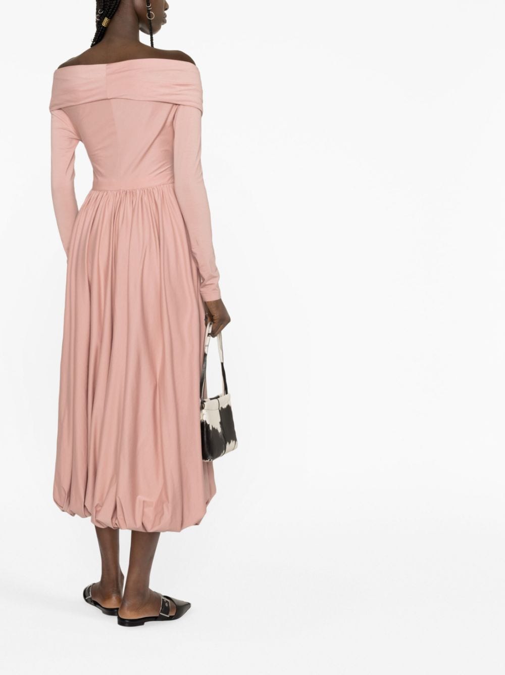 Abito Off-the-Shoulder Cotton Midi Dress
