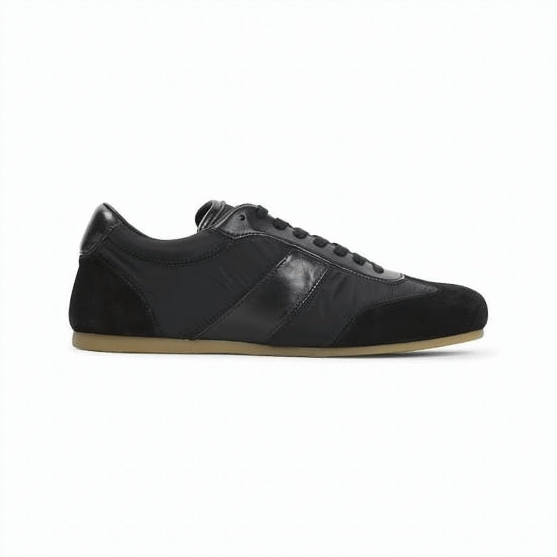 Low-Profile Black Sneakers with Smooth