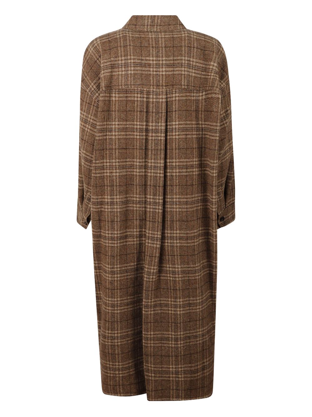 Long Brown Checked Coat