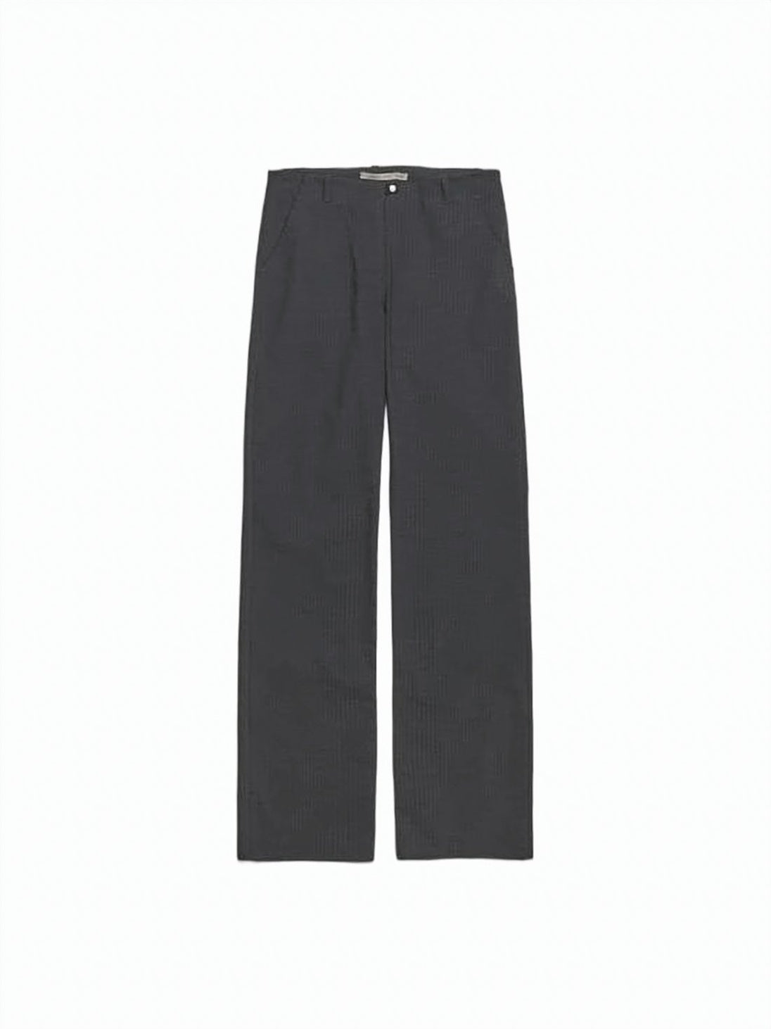 Straight-Leg Black Pants with Textured Pattern
