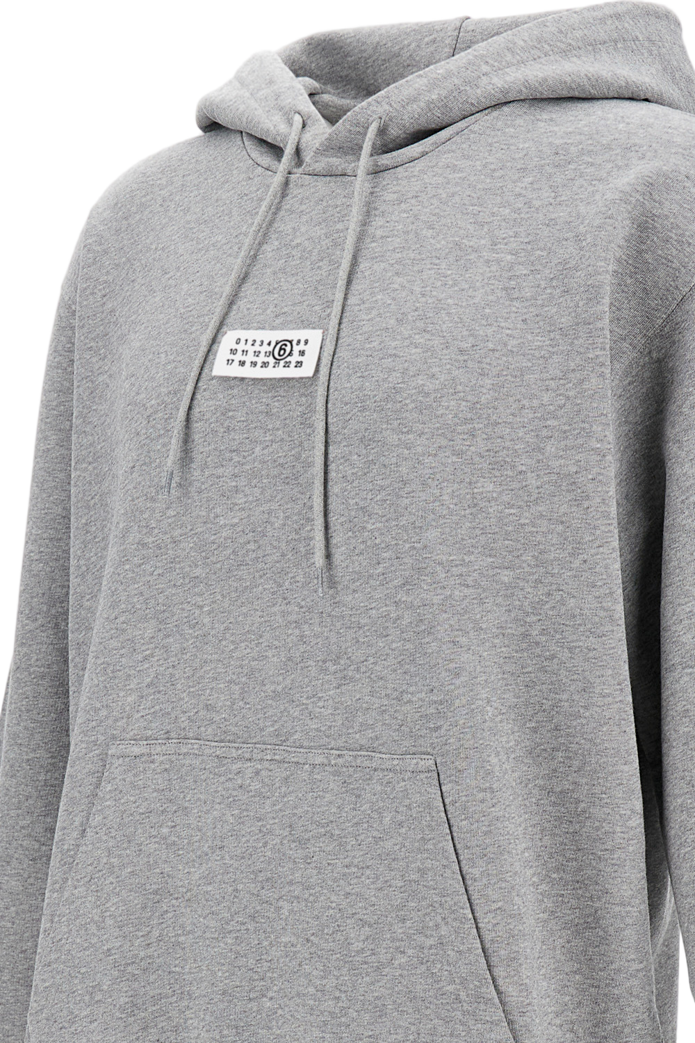 Grey Oversized Cotton Hoodie With Front Pocket