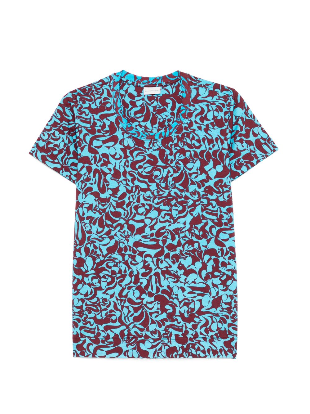 Blue All Over Print Crew Neck T-Shirt