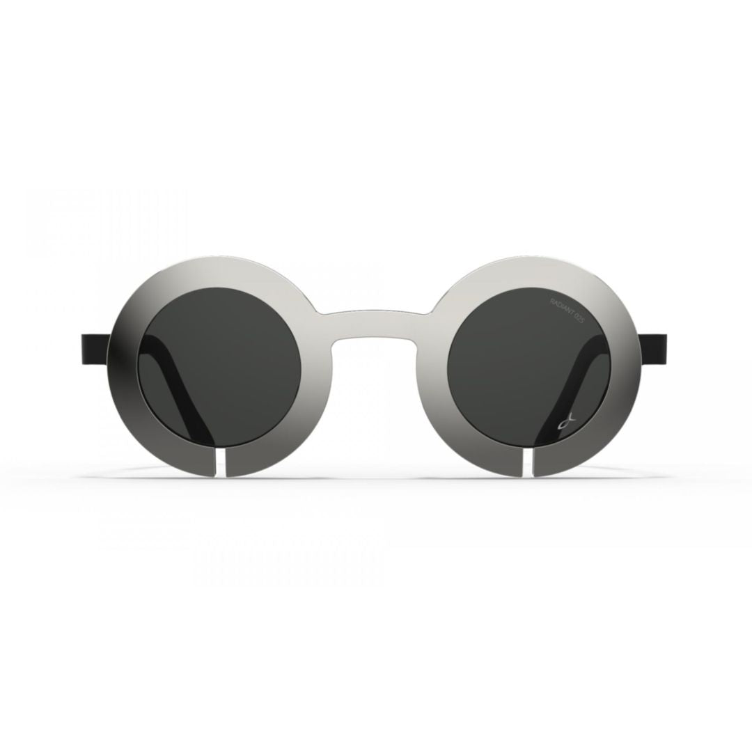 Bf1098 Slot-R Bold Round Frame Sunglasses in Sleek Silver Finish