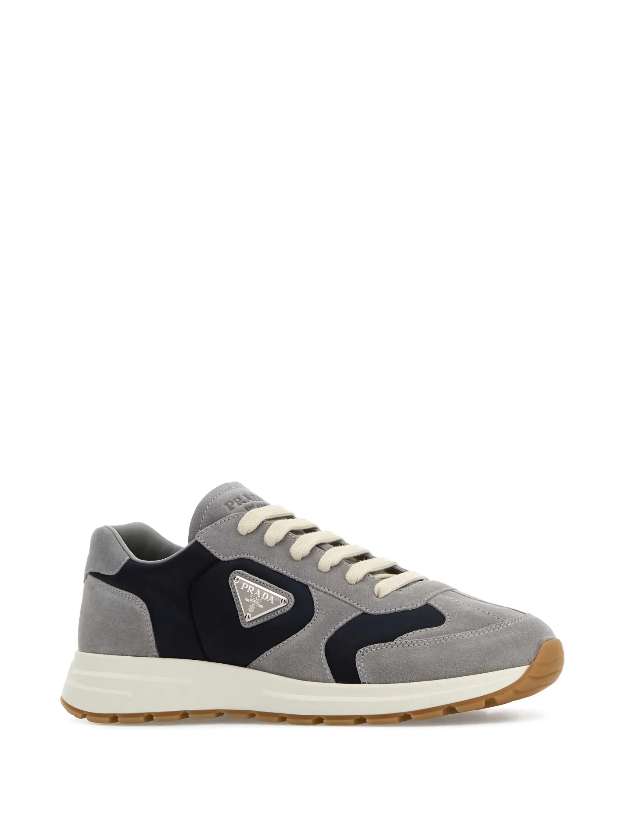Grey Prax Suede/Fabric Low-Profile Sneakers