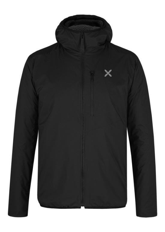Hooded Black Nylon Jacket With Zip Closure And Minimalist Design