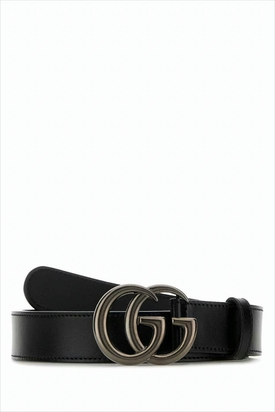 Leather Belt with Double-G Buckle