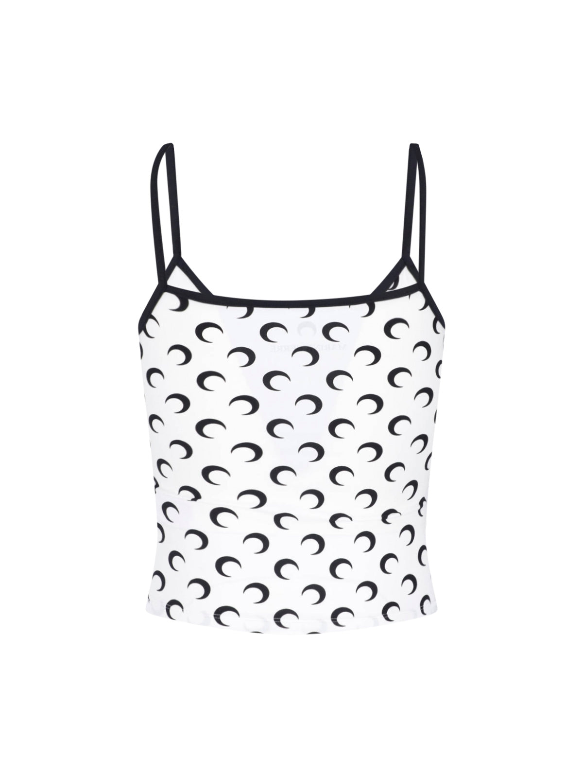 White Black Crescent Moon Crop Top