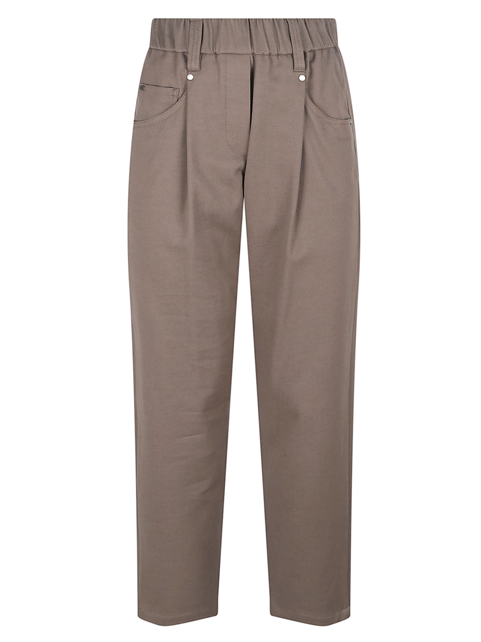 Straight-Leg Trousers with Elastic Waistband