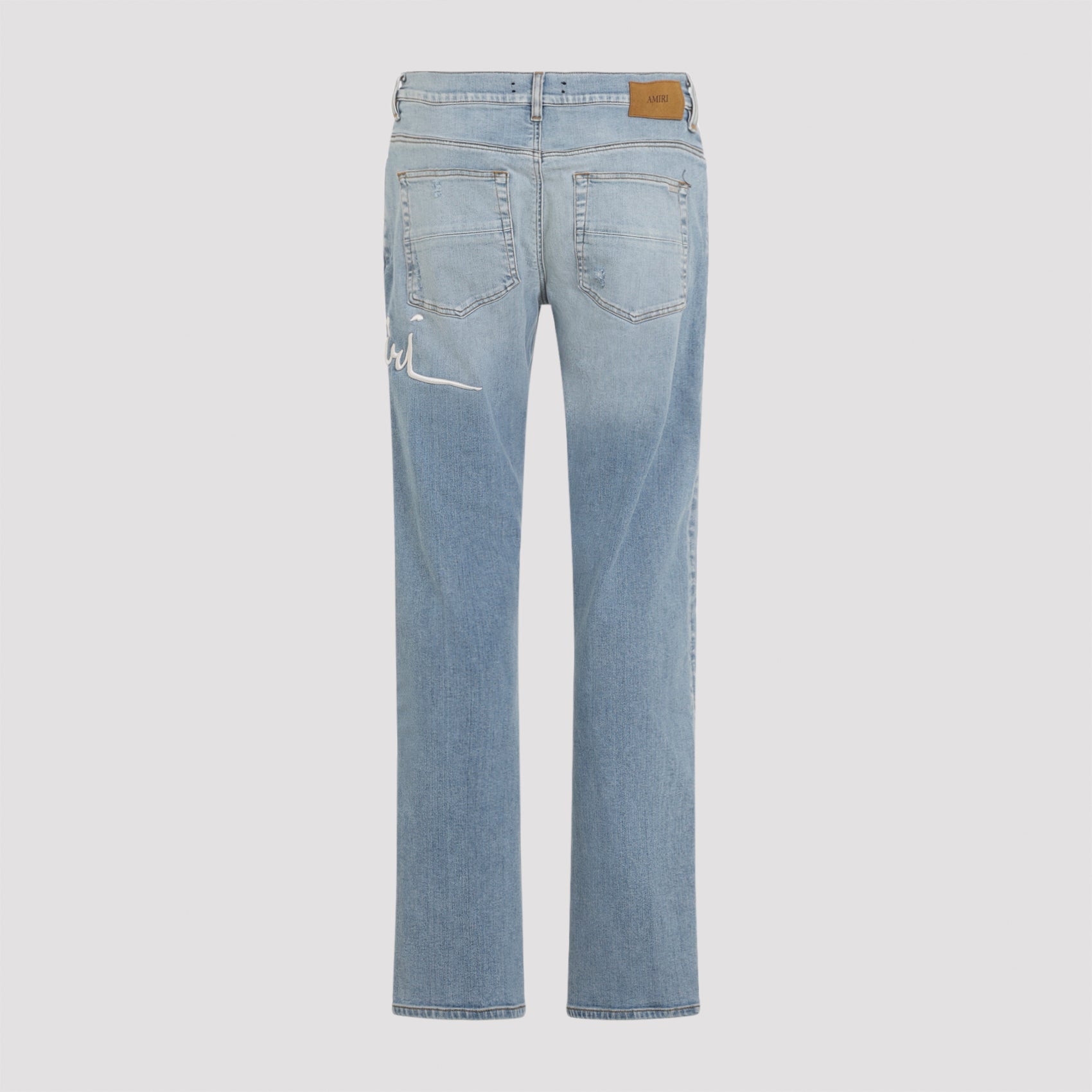 Distressed Light Blue Jeans With Modern Fit
