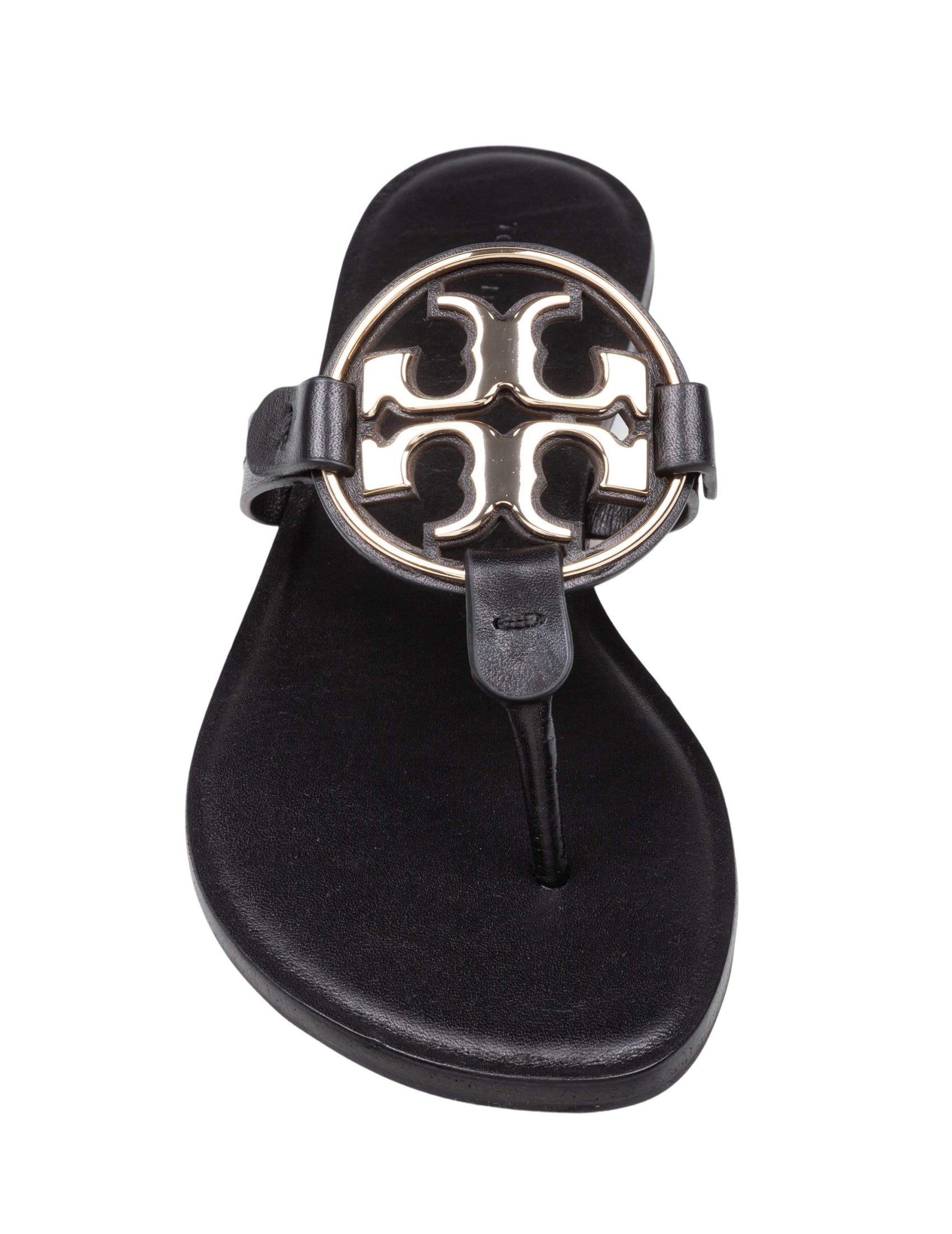 Metal Miller Leather Flip-Flops, Black