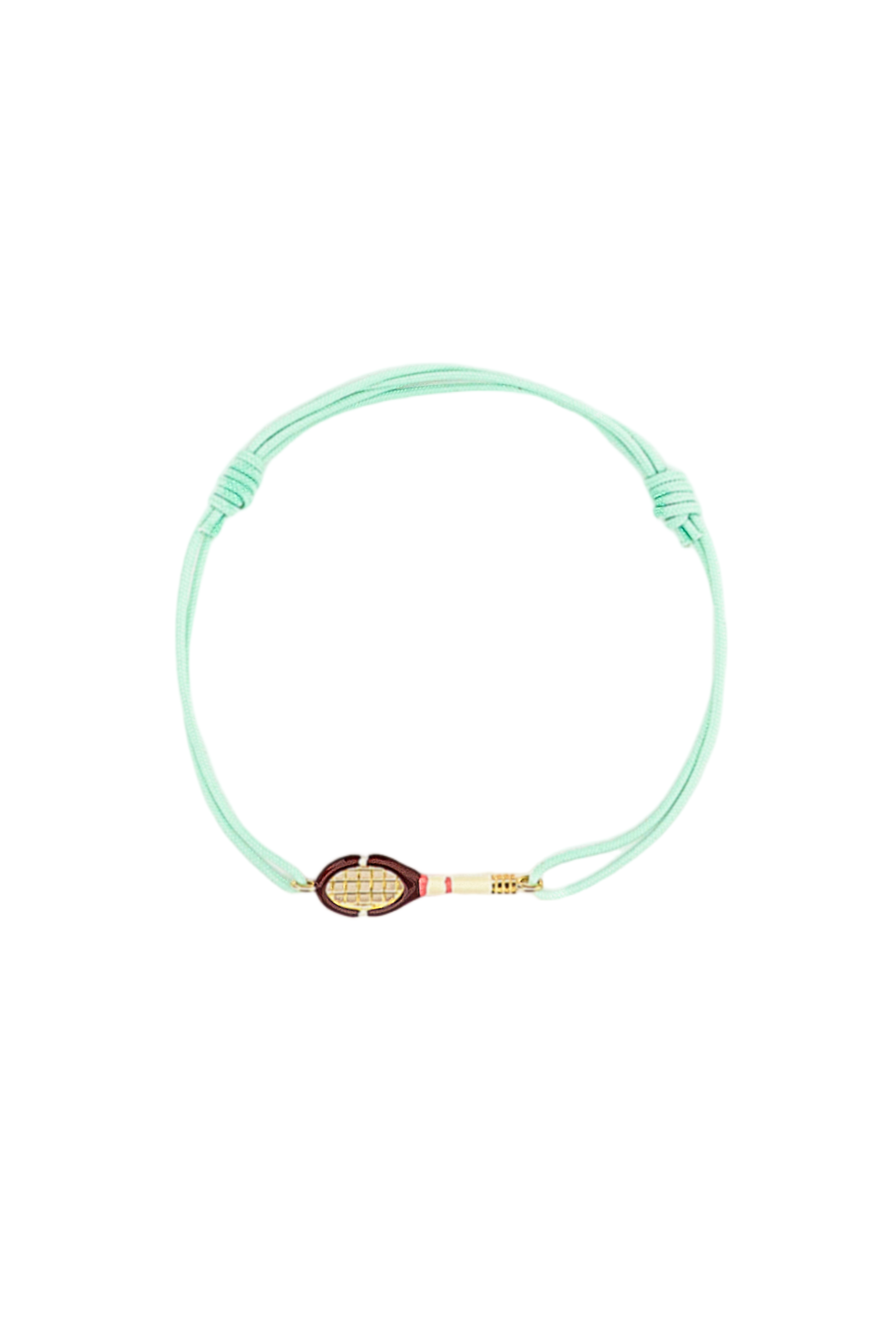 Light Blue Tennis Cord Charm Bracelet