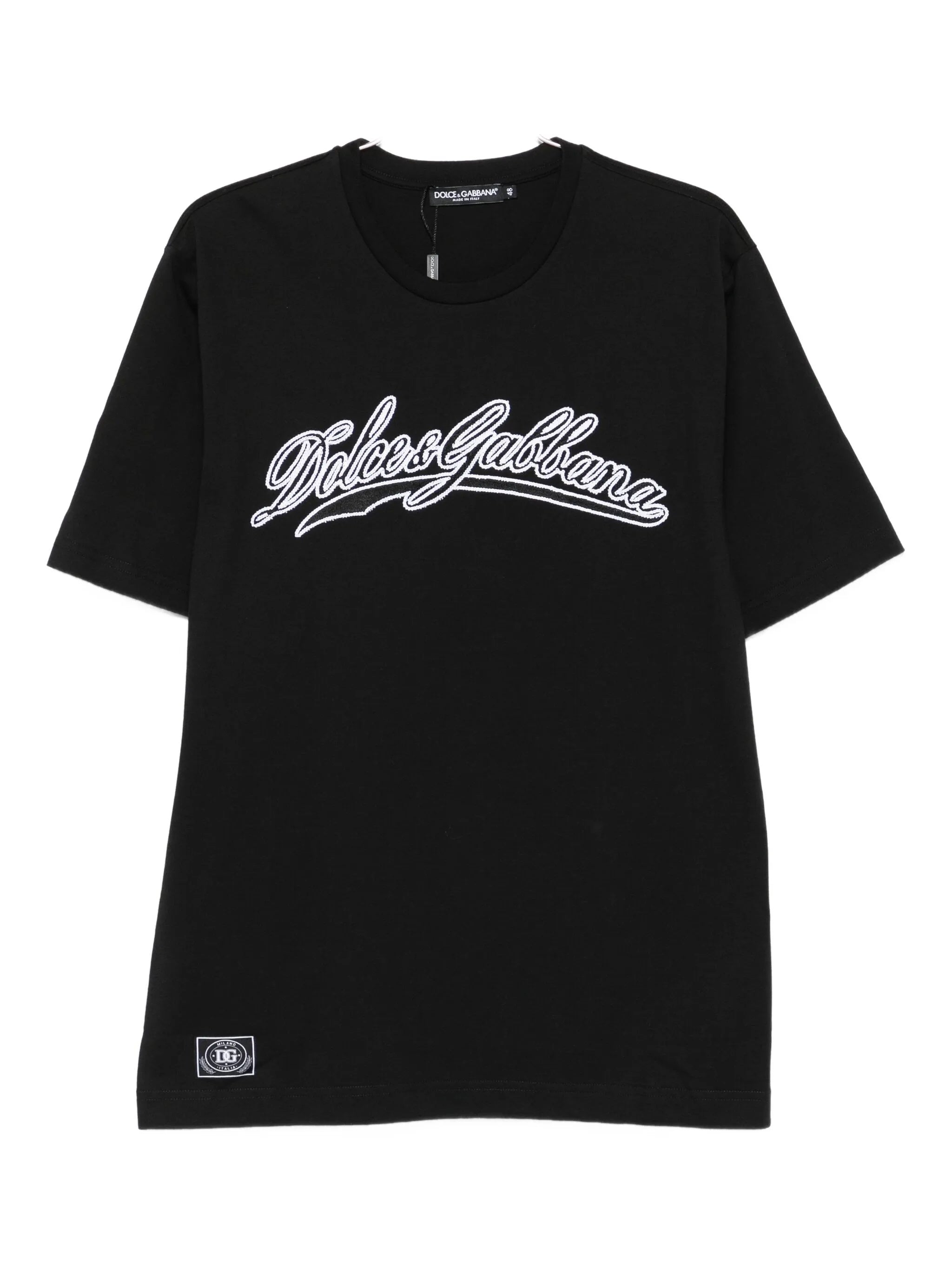 Black Short-Sleeve Script Logo T-Shirt