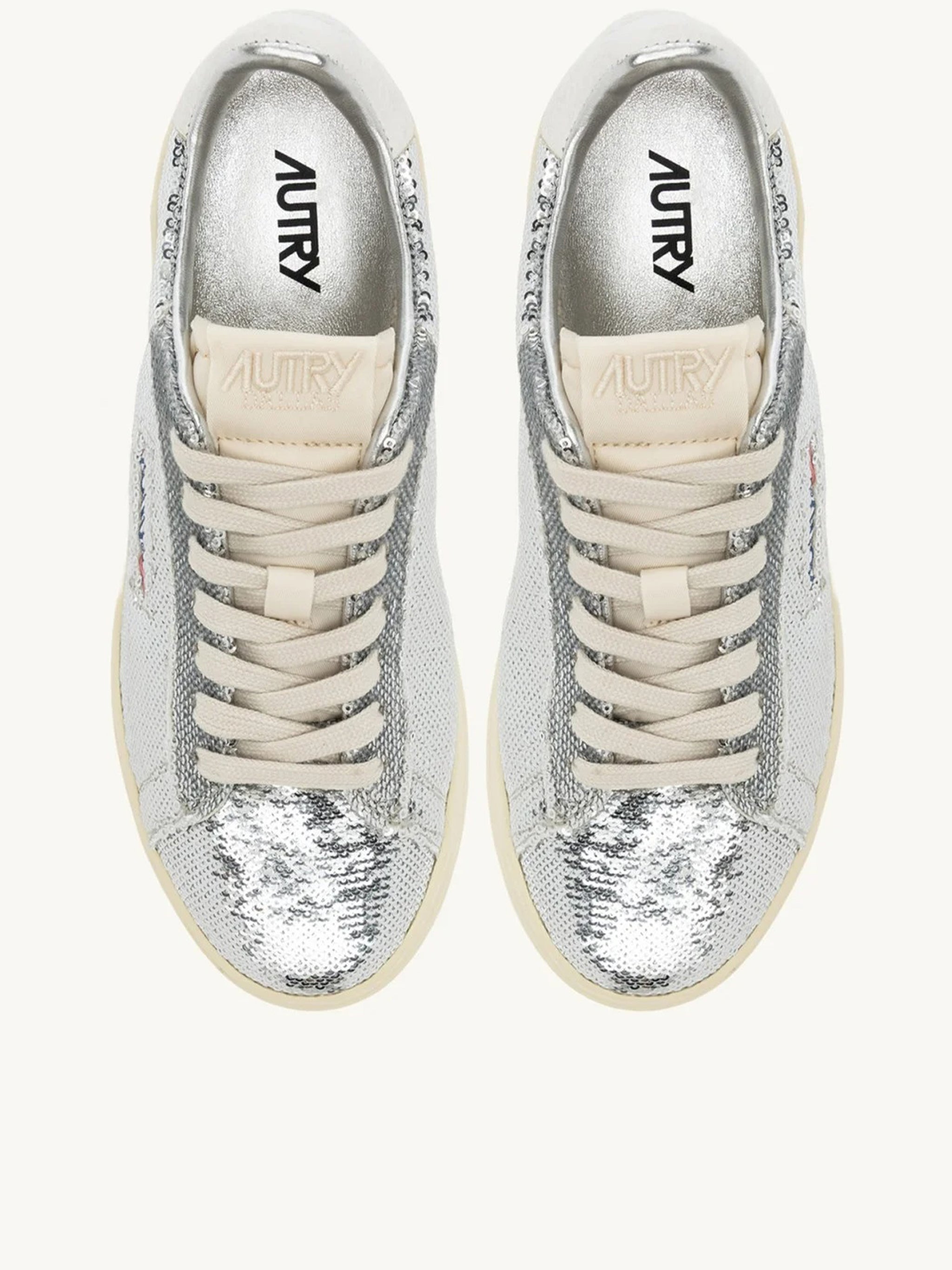 Silver Dallas Low Sequin Sneakers