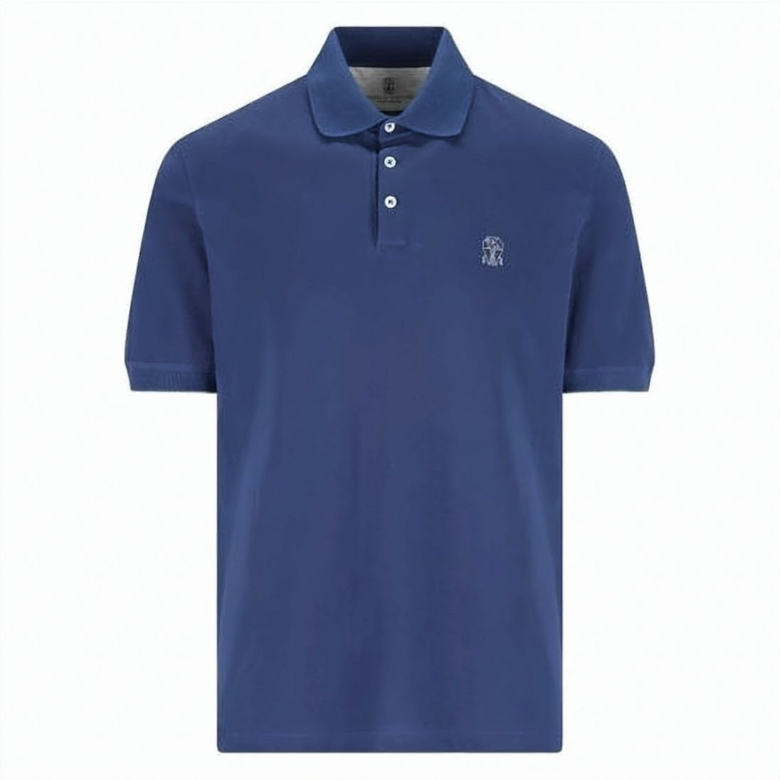 Short-Sleeve Polo Shirt with Ribbed Collar