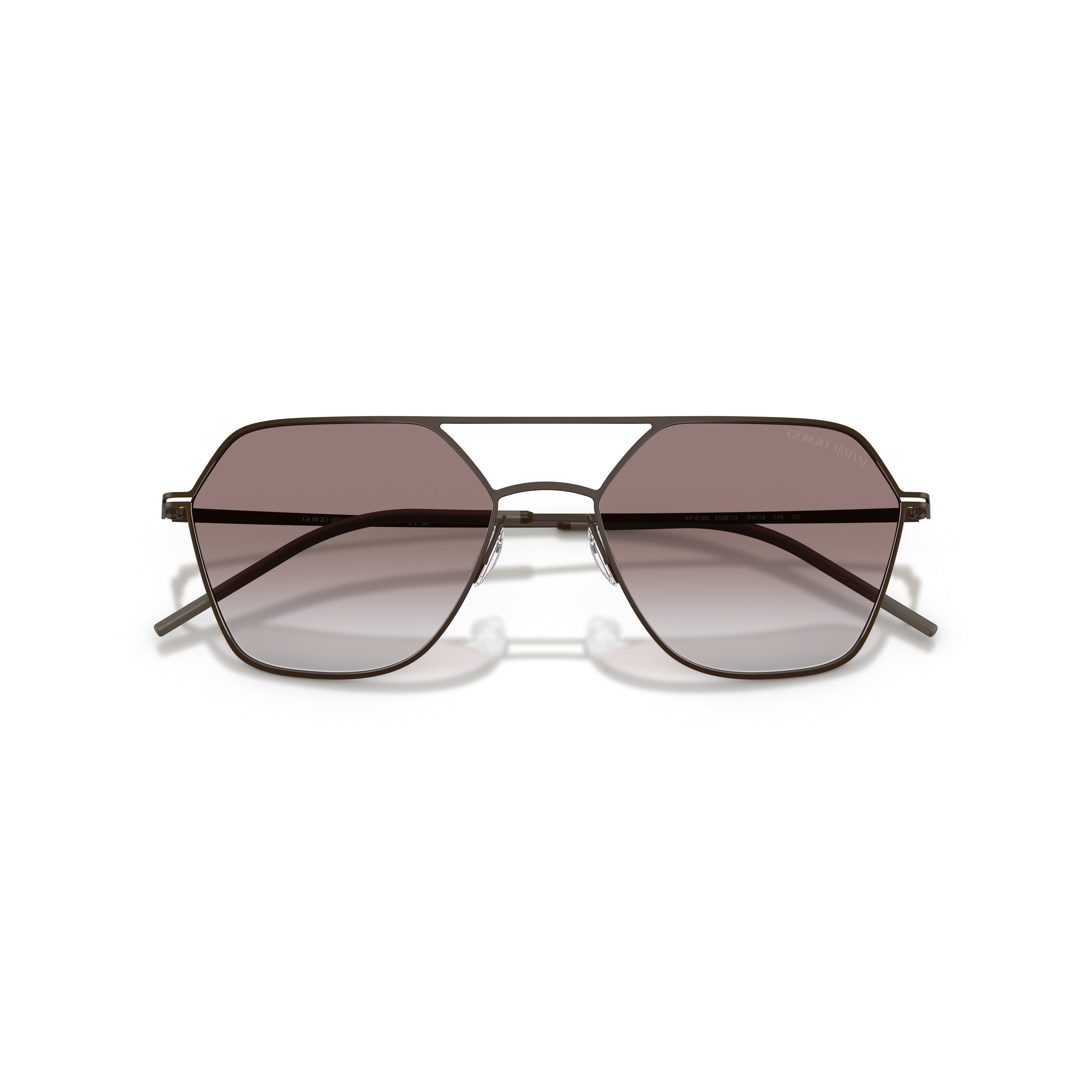 0ar6185 Geometric Frame Sunglasses with Double Bridge Design