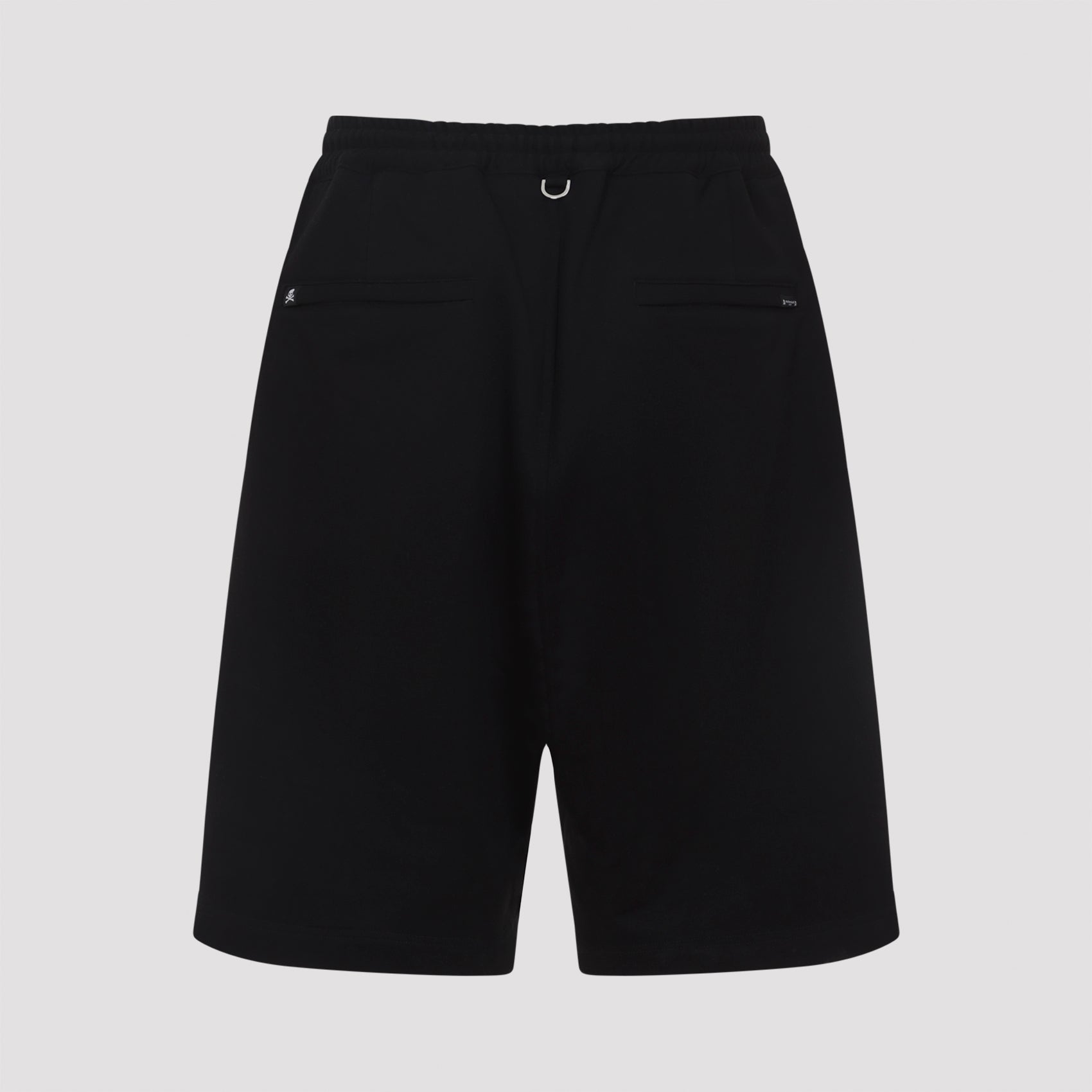 Black Bermuda Shorts with Elastic Waistband
