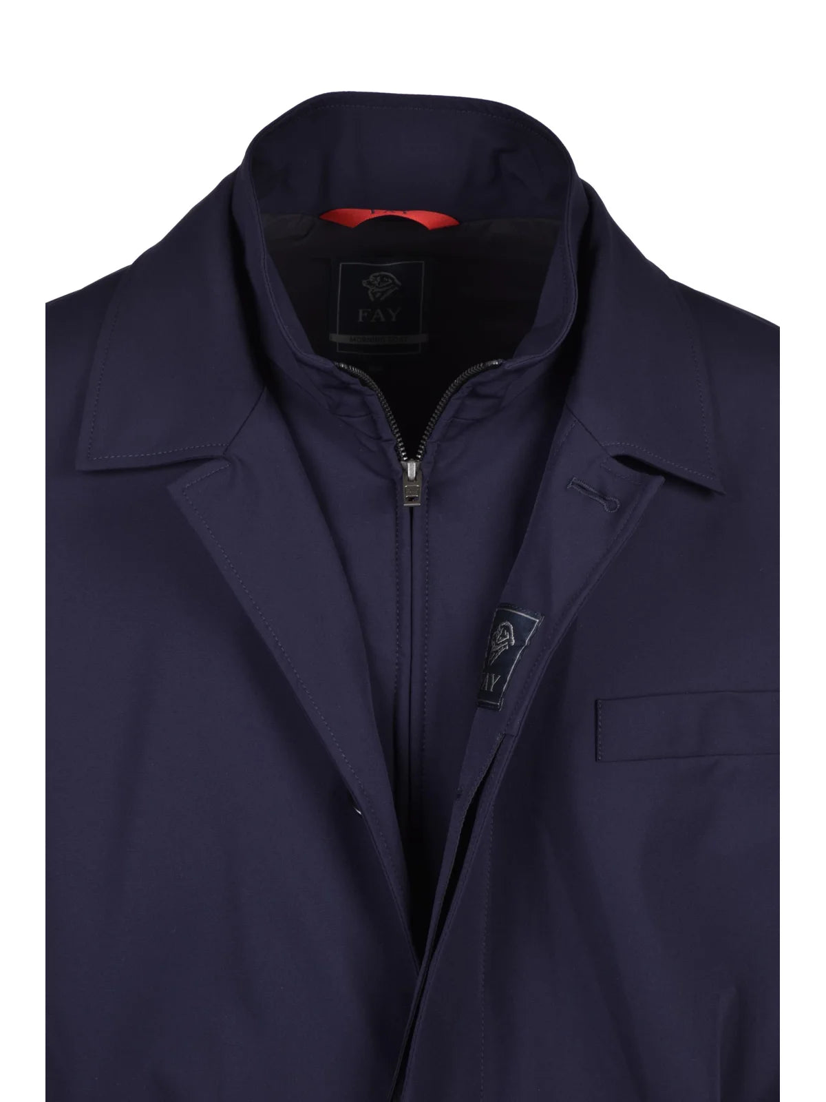 Midnight Blue Polyamide Elastane Overcoat