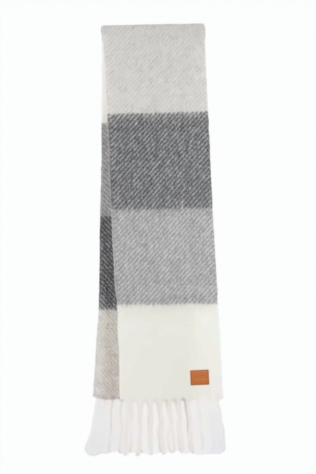 Textured Alpaca and Wool Scarf with Fringed Ends