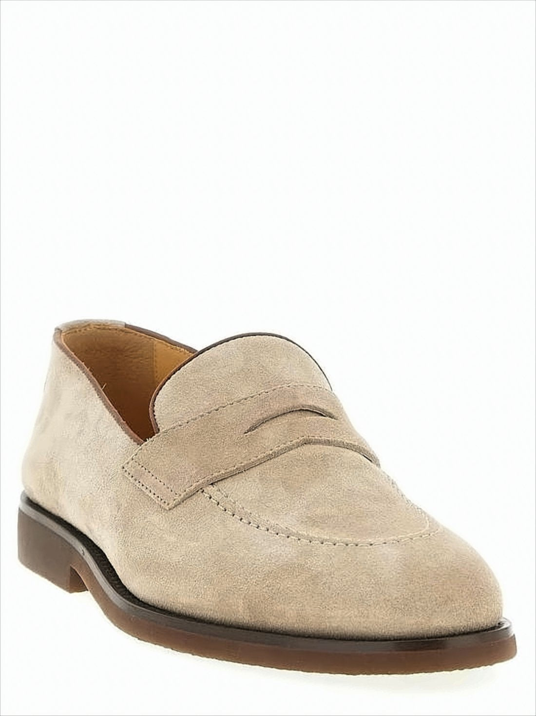 Soft Suede Loafers with Classic Penny Strap
