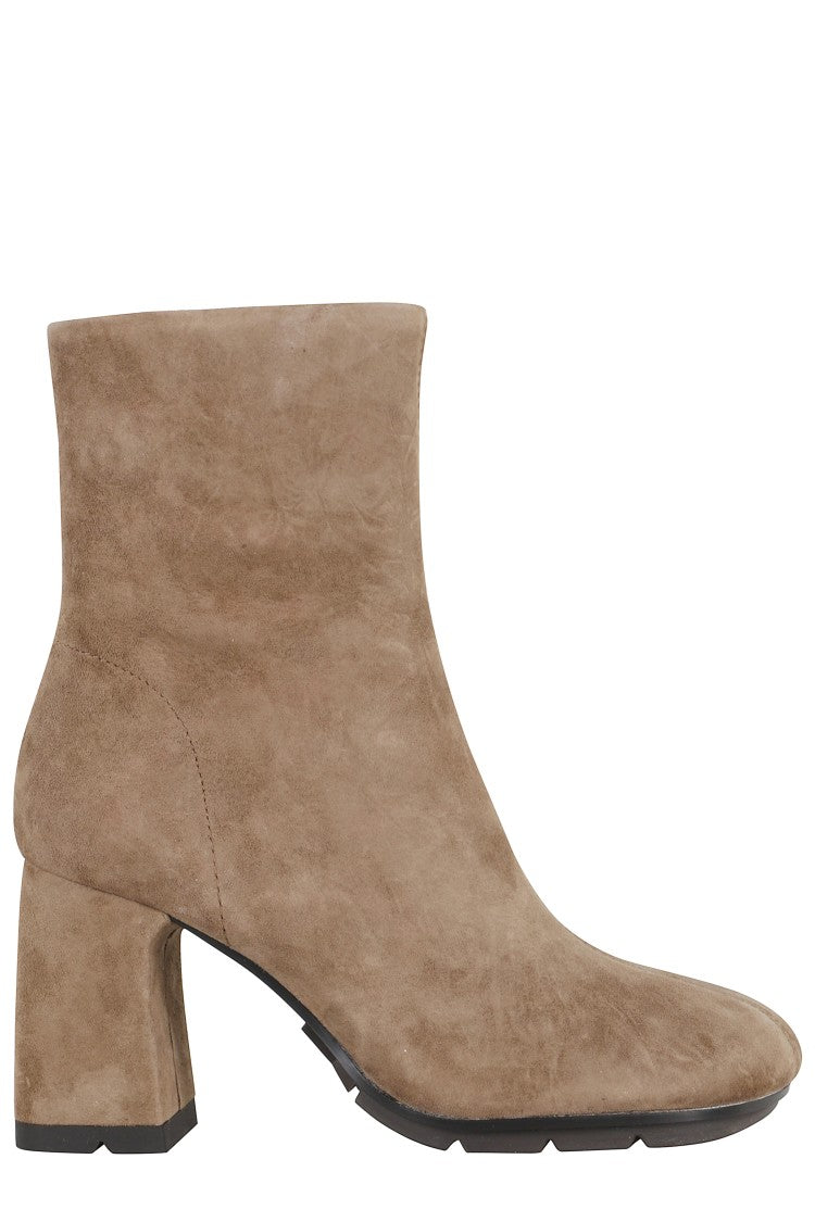 Suede Ankle Boots with Squared Toe