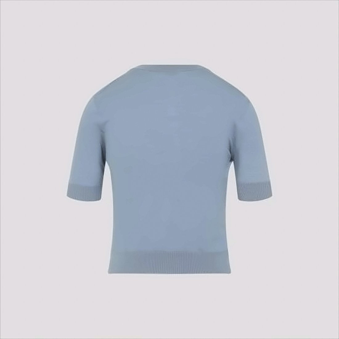 Short-Sleeved Wool Sweater With Gold-Tone Button Details