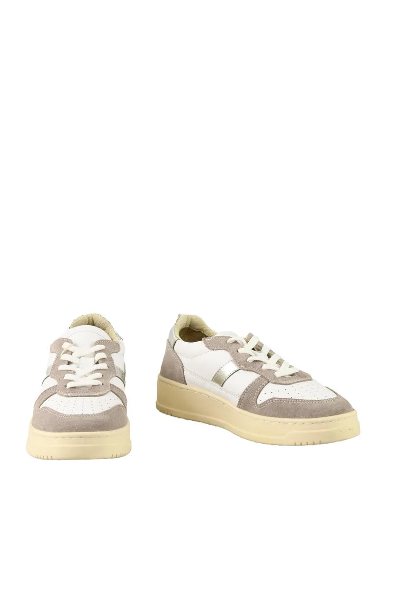 Leather Sneakers - White/Taupe