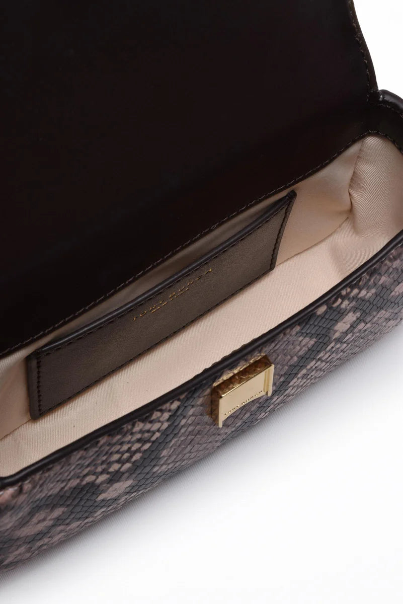 Britten Snake Embossed Mini Handbag - Brown/Beige